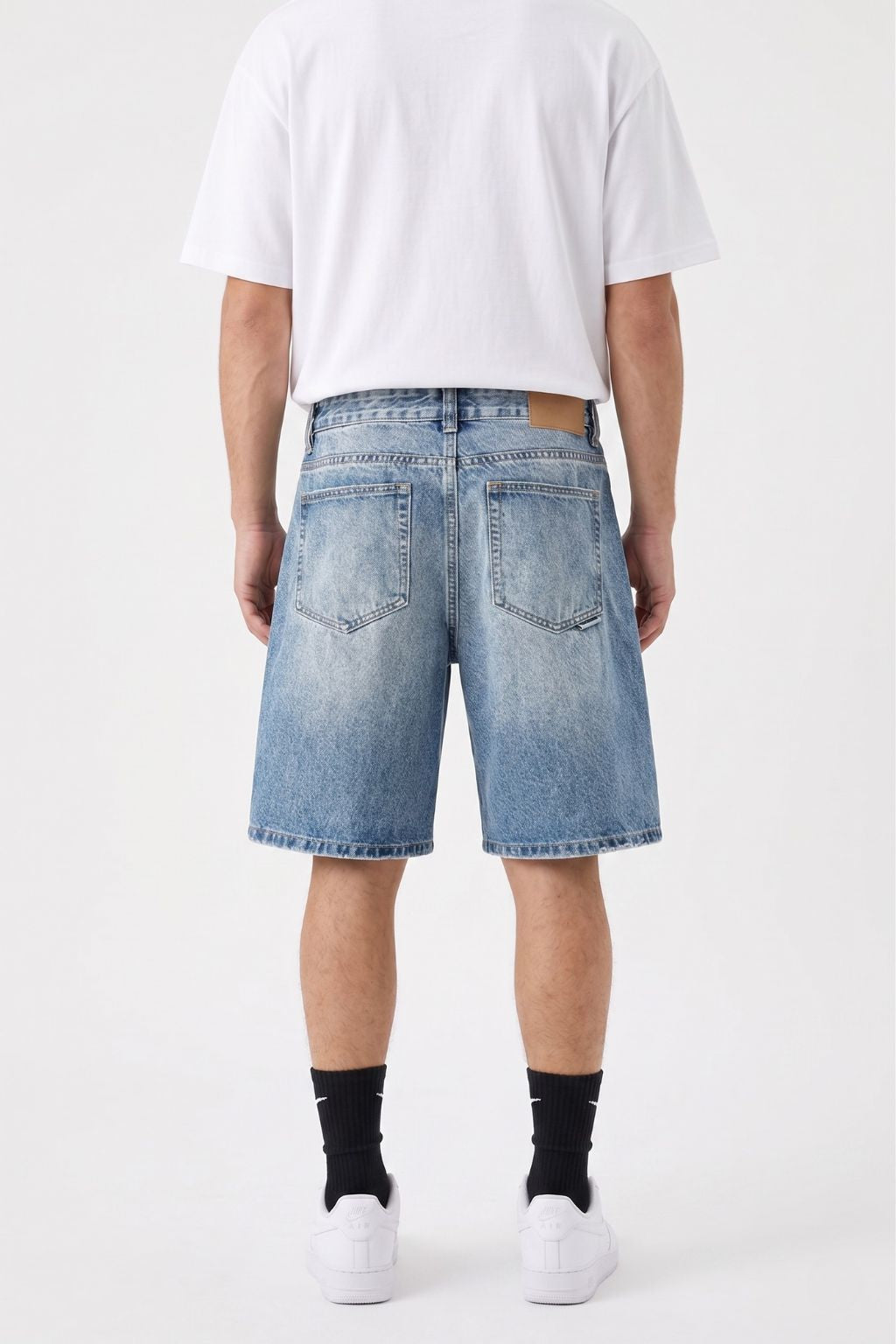 Relaxed Washed Denim Short