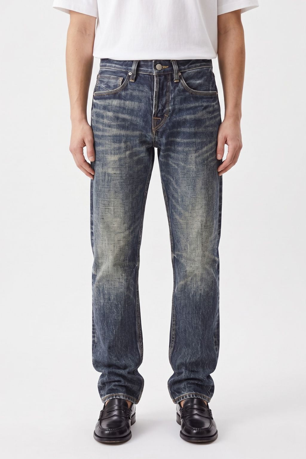 LǍOSHÍ | 老石 Selvedge 22oz Straight, Heavy Washed Vintage Denim